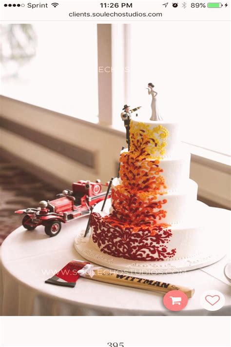 Firefighter wedding cake | Fireman wedding, Firefighter wedding cakes, Silhouette wedding cake
