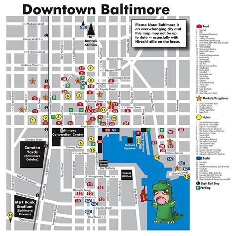 Downtown #baltimore Tourist Map - Baltimore Maryland • mappery | Reisen, Amerika
