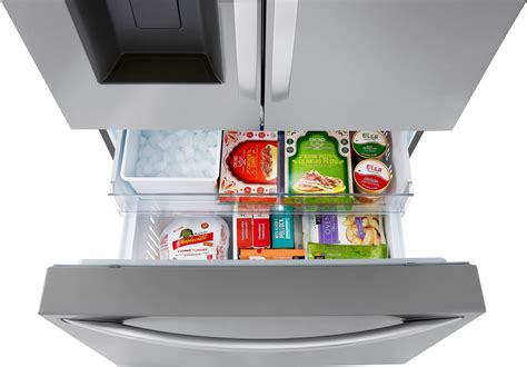 LG Counter-Depth MAX 25.5 Cu. Ft. French Door Smart Refrigerator with Dual Ice Stainless Steel ...