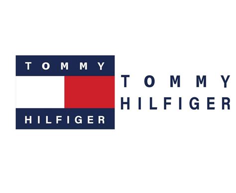 symbole du logo tommy hilfiger rouge et bleu avec icône de conception de vêtements nom abstrait ...