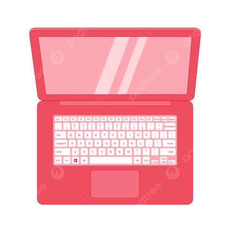 Simple Cartoon Hand Painted Vector Pink Laptop Keyboard Elements, Pink ...