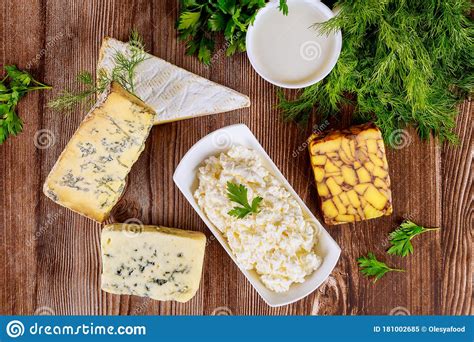 Different Types of Dairy Product Cheese, Milk and Cottage Cheese Stock Image - Image of ...