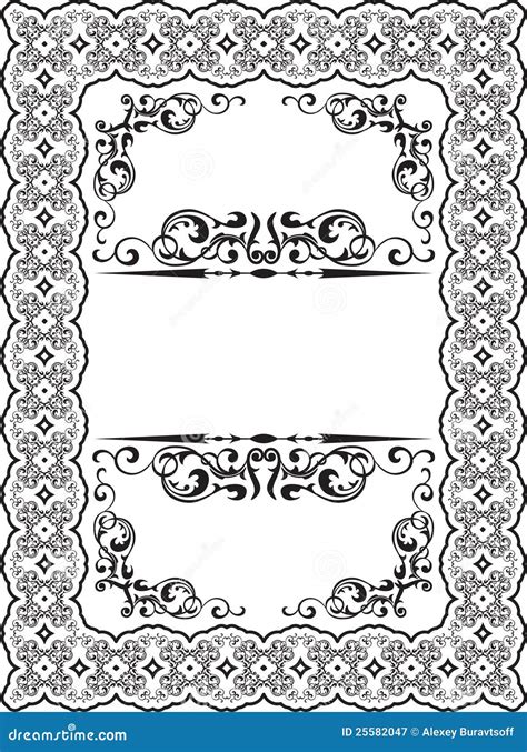 Ornate border stock vector. Illustration of floral, elements - 25582047