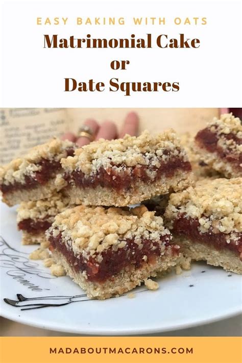 Matrimonial Cake (Oaty Shortbread Date Squares) - Mad about Macarons