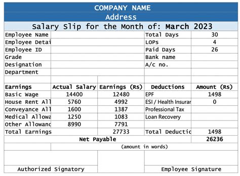 Simple Salary Slip Format In Excel Simple Payslip Format In, 50% OFF