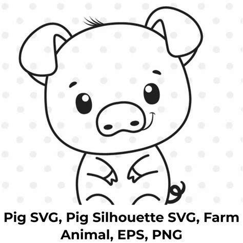 Pig SVG, Pig Silhouette SVG, Farm Animal, EPS, PNG | Master Bundles