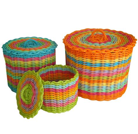 Woven Storage Baskets (With Lids) | at Mighty Ape Australia