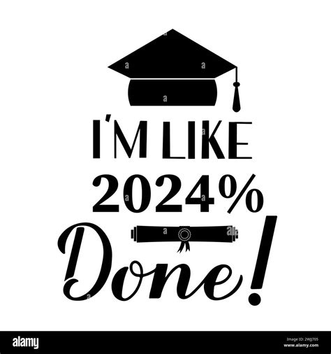 Funny graduation poster with lettering I am like 2024 percent done. Congratulations to graduates ...