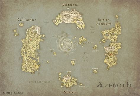 Azeroth Map From World of Warcraft Digital Download - Etsy