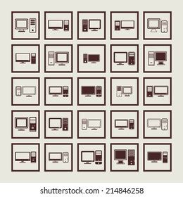 Computer Icon Set Stock Vector (Royalty Free) 214846258 | Shutterstock