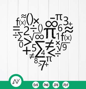 Math Heart SVG, Algebra svg,I love math Svg,Math Teacher gift | TPT