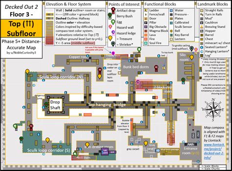 Decked Out 2 Floor 3 Top Subfloor To Scale Map with landmarks and points of interest! Please ...