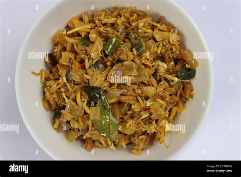 Banana flower curry, South Indian food, Plantain flower fry Stock Photo ...