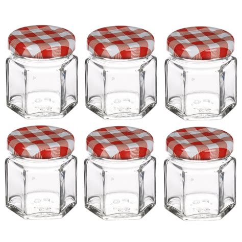 Glass Jam Honey Pickle Food Preserve Chutney Jars Metal Cap Lids ...