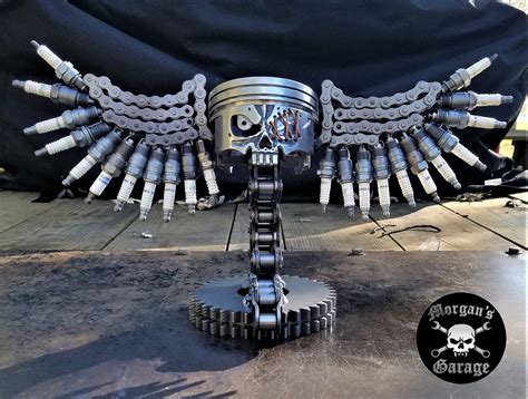 Skull Piston from Morgans Garage | Car part art, Metal art welded ...