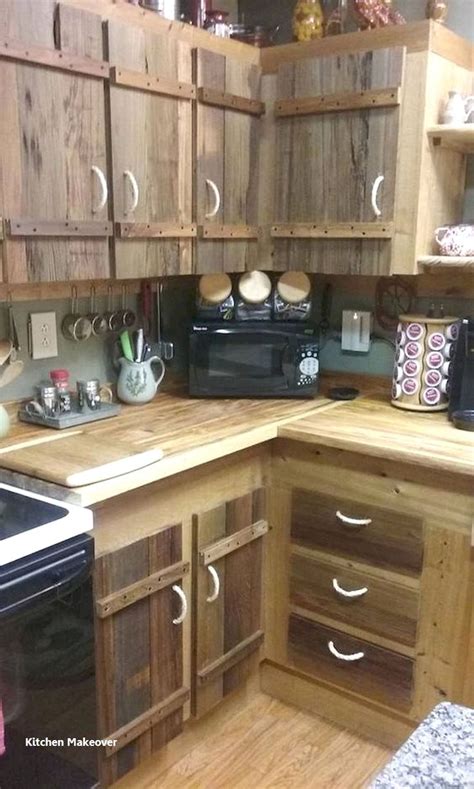 DIY Kitchen Makeover Projects | Pallet kitchen cabinets, Rustic kitchen cabinets, Rustic kitchen