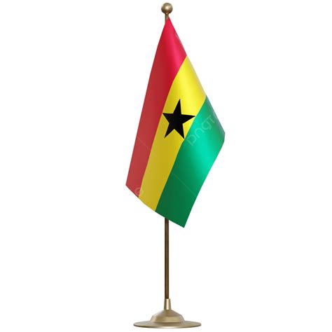 Ghana Flag With Pole, Ghana Flag Post, Ghana Flag, Ghana Flag With Metal Stand Transparent PNG ...