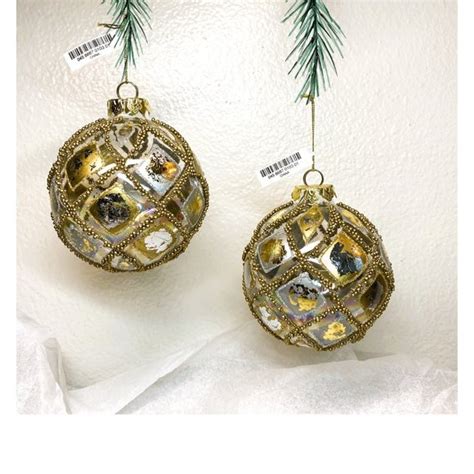 JCPenney Home Collection | Holiday | Christmas Ornaments Glass With Gold And Silver Beads Set Of ...