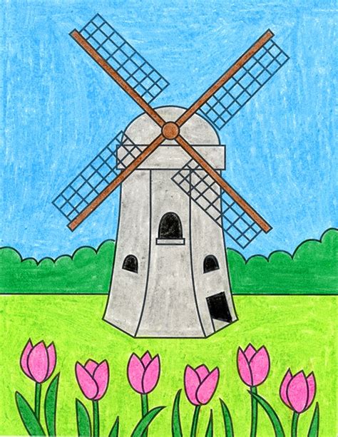 How To Draw Windmill - Trackreply4