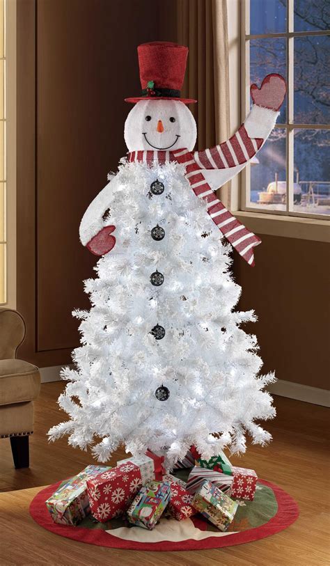 Holiday Time 6.5' Pre-Lit Snowman Regular Full Christmas Tree | Walmart ...