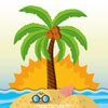 Cartoon beach coconut tree vector free download