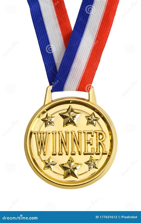 Winner Medal stock photo. Image of white, success, achievement - 177631612