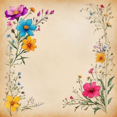 Vintage Floral Frame Paper Template Free Stock Photo - Public Domain Pictures