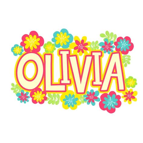 Fancy Writing Olivia Name Wallpaper - Yellow Flower Wallpaper