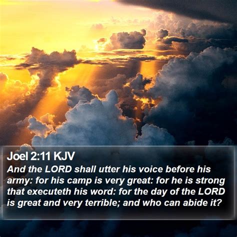 Joel 2:11 KJV Bible Verse Images