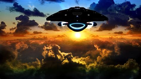 Voyager Star Trek With Sunrise And Clouds Background HD Star Trek ...