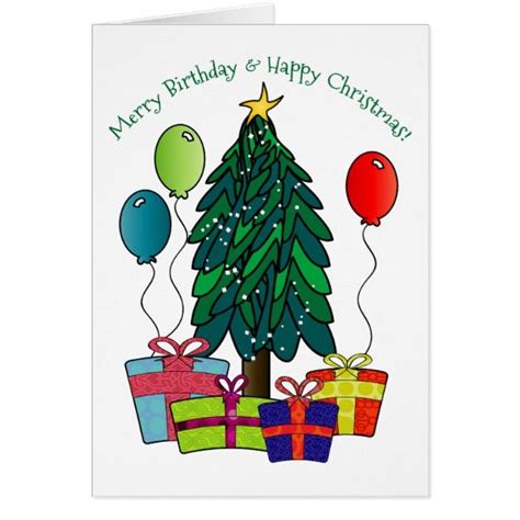 Merry Birthday, Happy Christmas! Holiday Card | Zazzle | Happy birthday ...