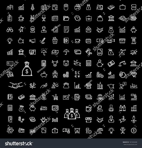 Vector Black Business Icons Stock Vector (Royalty Free) 181269440 ...