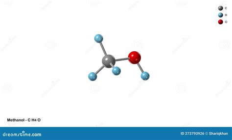 Methanol or Methyl Alcohol CH4O or CH3OH Molecular Structure Stock ...