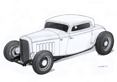 Hot Rod Car Drawings at PaintingValley.com | Explore collection of Hot ...