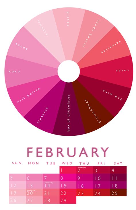 Color palette challenge, February colors, Color wheel