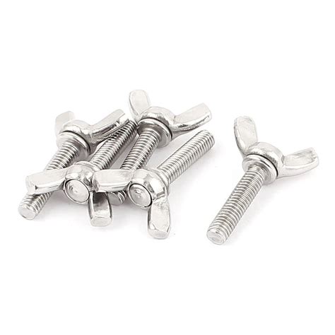 M6x25mm 1.0mm Pitch 304 Stainless Steel Butterfly Wing Screws 5pcs-in Screws from Home ...