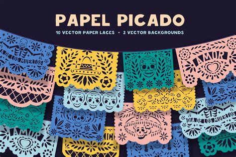 Festive Mexican papel picado lace | Decorative Illustrations ~ Creative Market