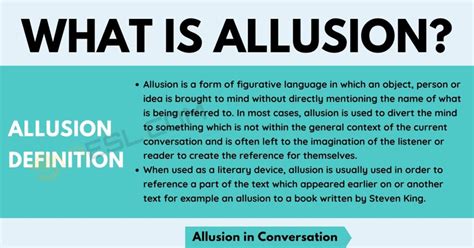 Allusion: Definition and Examples of Allusion in Conversation & Literature • 7ESL