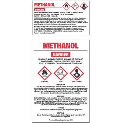 GHS Chemical Labels - Methanol, GHS Labels | Emedco