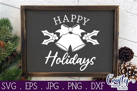 Happy Holidays Sign Svg, Happy Holidays Cut File By Crafty Mama Studios | TheHungryJPEG.com