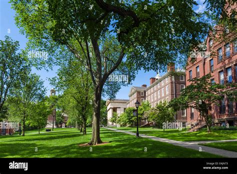 Quiet Green at Brown University, College Hill Historic District Stock ...