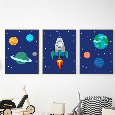 Outer Space Set of 3 Printable Wall Art Digital Download | Etsy