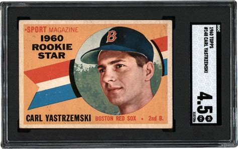 1960 Topps Baseball #148 Carl Yastrzemski Rookie Card SGC VG-EX+ 4.5