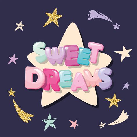 Sweet dreams cartoon letters and stars on a dark background. 670678 Vector Art at Vecteezy