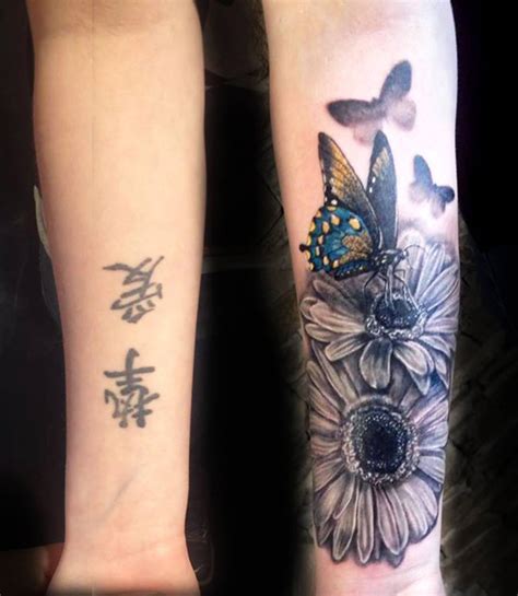 Flowers & Butterflies Cover Up | Best tattoo design ideas