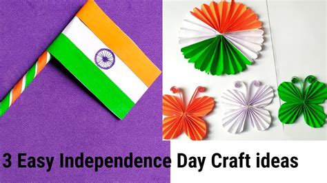 DIY 3 Easy Independence Day Craft/ Republic day Craft/ Easy Paper craft for kids. - YouTube