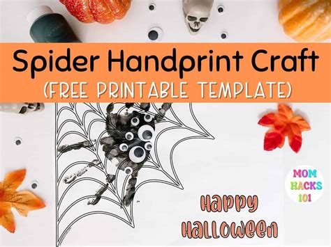 Halloween Handprint Spider Craft For Toddlers FREE Printable - Mom ...