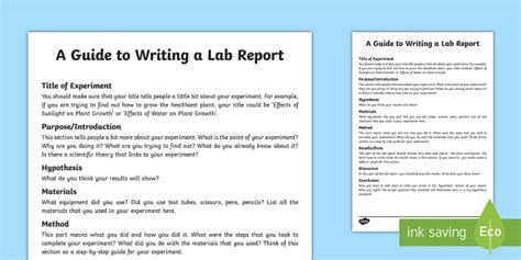 How to Write a Science Lab Report - CfE Science, write-up