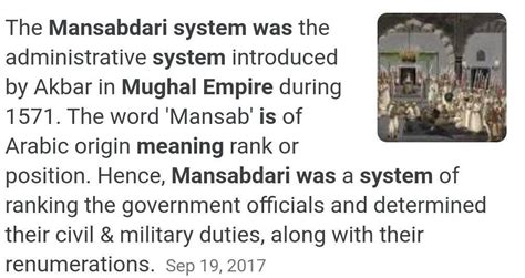 What do you mean by mansabdari system? How did it benefit the mughal empire? - Brainly.in