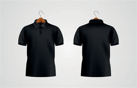 Realistic Black Polo T-Shirt Mock Up 12960460 Vector Art at Vecteezy